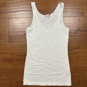 James Perse Muscle Tank Top Womens 2 M White Long Slim Stretch Athletic USA City